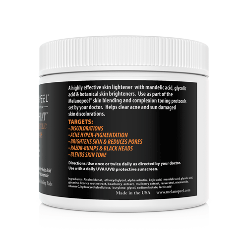 melanopeel mandelic acid glycolic retinol pads back